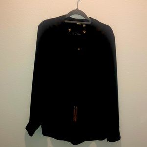 Tahari Rich Black Blouse Size M